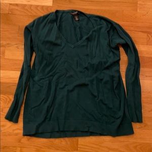 Green black and white sweater